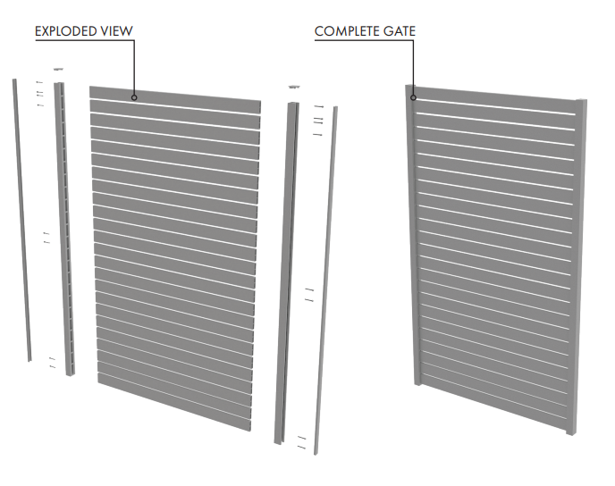 XPRESS Plus Horizontal Gate Kit | ALUMAWood | 9mm or 20mm Spacing