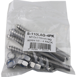 Packaged screw kit with visible label on a white background