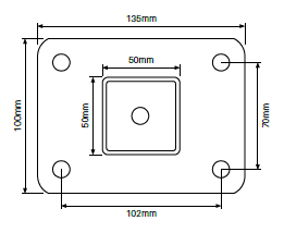 Tubular Fence Post with Base Plate & Top Cap – 50x50mm
